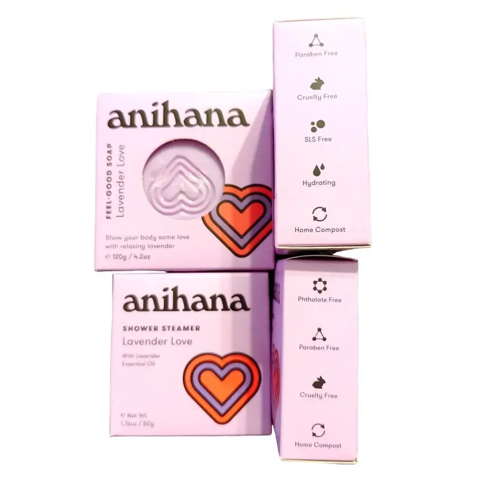 Anihana Soap bar and shower steamer set in Lavender Love